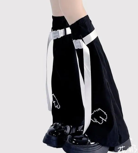 Japanese Harajuku Style Girls Sock Sweet White Print Leg Warmer Jk Casual All Match Socks Lolita Cute Foot Y2k Legwarmers