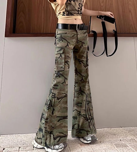 Men's Cargo Pants Pleated  Micro Flared Trendy New American Style Straight Wide Leg Male Causal Trousers Summer 9W1959