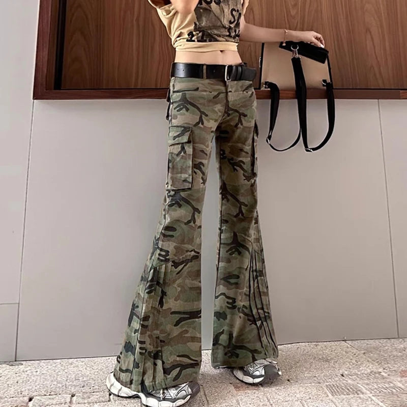 Men's Cargo Pants Pleated  Micro Flared Trendy New American Style Straight Wide Leg Male Causal Trousers Summer 9W1959