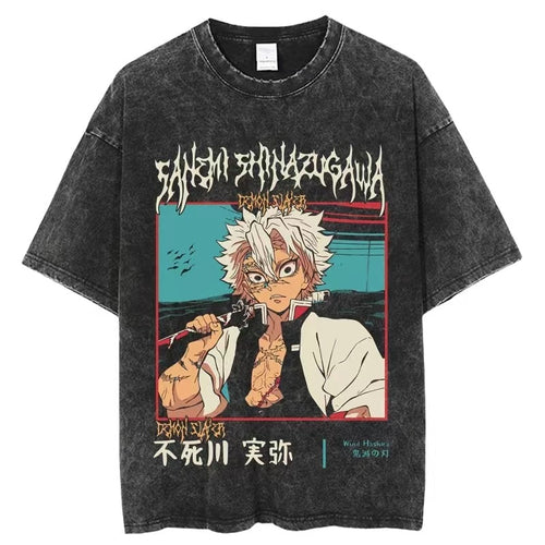 Load image into Gallery viewer, Vintage Washed Tshirts Anime T Shirt Harajuku Oversize Tee Cotton fashion Streetwear unisex topv1
