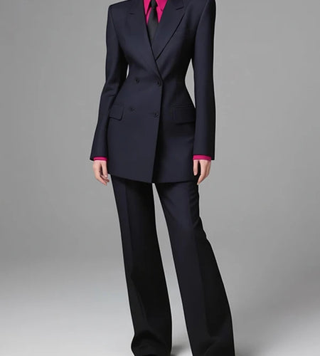 Women 's Suit Pants 2025 Summer Fall Loose Buttoned Pocket Zipper High Waisted Trousers Female Business Office Clothes