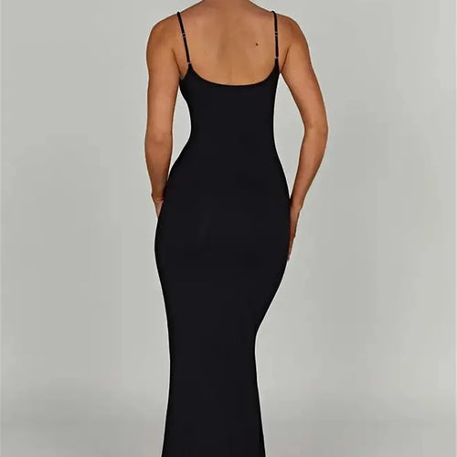 Load image into Gallery viewer, Spaghetti Strap Backless Bodycon Maxi Dress Women Autumn New Thickened Fabric Sleeveless Club Party Sexy Long Dress
