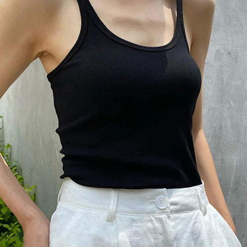 Load image into Gallery viewer, Solid Minimalist Tank Tops For Women Square Collar Sleeveless Slim Pullover Casual Vest Female Fashion Clothing
