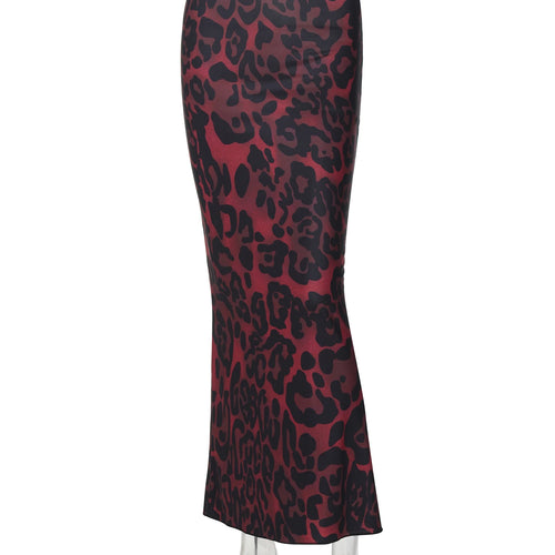 Load image into Gallery viewer, Mesh High Waist Leopard Print Sexy Loose Maxi Skirt Summer Fashion Women Y2K Clothes Festival Party Nightclub
