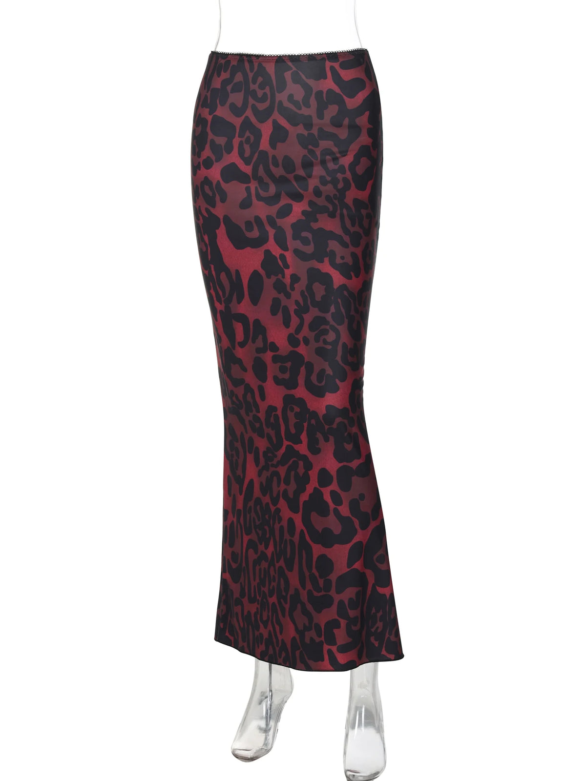 Mesh High Waist Leopard Print Sexy Loose Maxi Skirt Summer Fashion Women Y2K Clothes Festival Party Nightclub