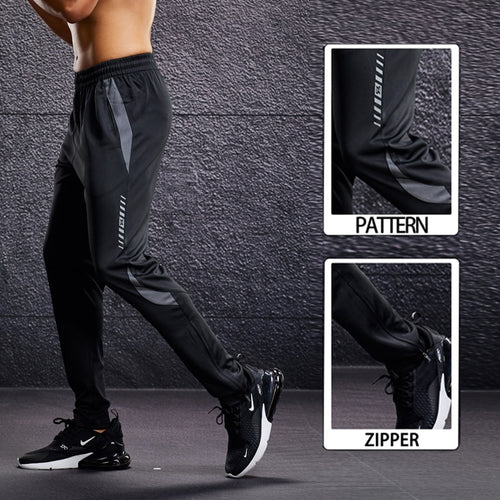 Load image into Gallery viewer, Men Running Sport Pants with Zipper Pockets Football Training Joggings Sweatpants Basketball Soccer Trousers Plus Size for Male
