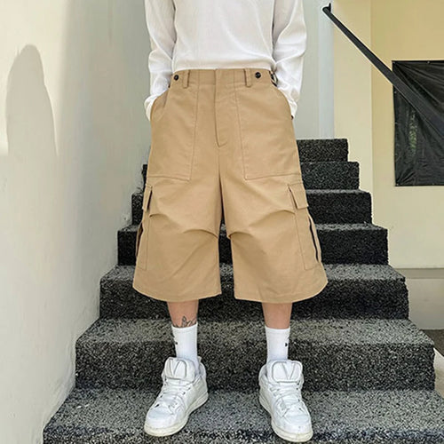 Load image into Gallery viewer, Korean Style Stereoscopic Eight-point Cargo Shorts Big Pocket Male Solid Color Men Casual Overalls Summer 9C5965
