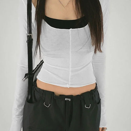 Load image into Gallery viewer, 2025 Autumn New Slim Two Pieces Set Women Grunge Solid Streetwear Tops + Sleeveless All Match Black Vest Y2k Aesthetic Fashion
