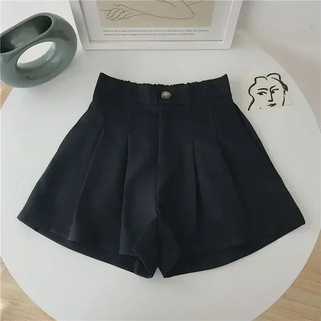Summer Oversized Pleated Shorts High Waisted A-line Wide Leg Pants Casual Pants Drop Shipping