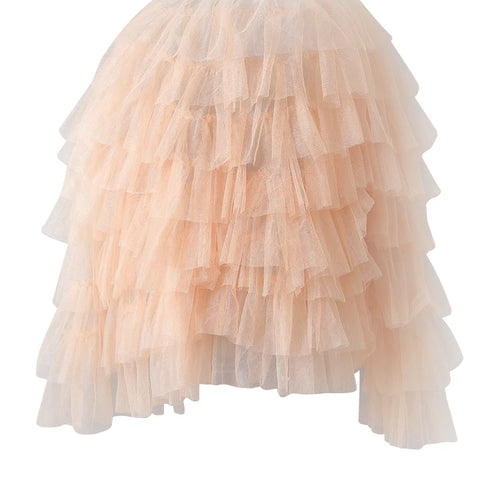 Load image into Gallery viewer, Women Yellow Mesh Layers Perspective Big Size Blouse New Round Neck Long Sleeve Shirt Fashion Tide Spring Autumn 2025
