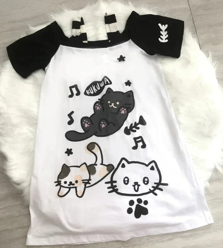 Japanese Women Off Shoulder Graphic T Shirts Y2k Kawaii Cute Cartoon Print T-shirt Top Summer Aesthetic Grunge Fairy Tees