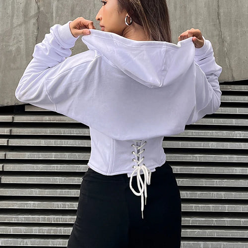 Load image into Gallery viewer, Korean Style Solid Sweatshirt For Women Hooded Collar Long Sleeve Single Breasted Sweatshirts Female Fashion 2022
