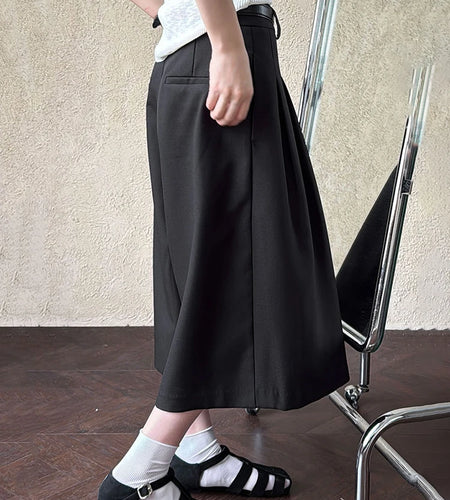 High Waist Gray Brief Pleated Wide Leg Calf-Length Pants New Trousers Women Fashion Tide Spring Autumn 2025 1DJ0997