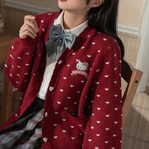 Load image into Gallery viewer, Japanese Kawaii Cartoon Embroidery Cardigans Y2k Aesthetic Women Knitted Star Jacquard Tops Streetwear Preppy Stylel Loose Coats
