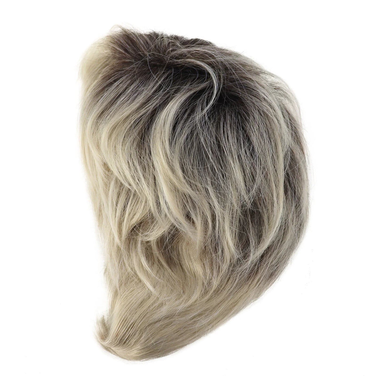 Synthetic Blonde Wigs with Bangs for Women Natural Hair Short Haircuts Dark Roots Ombre Wig Mother Hairstyles Outfits