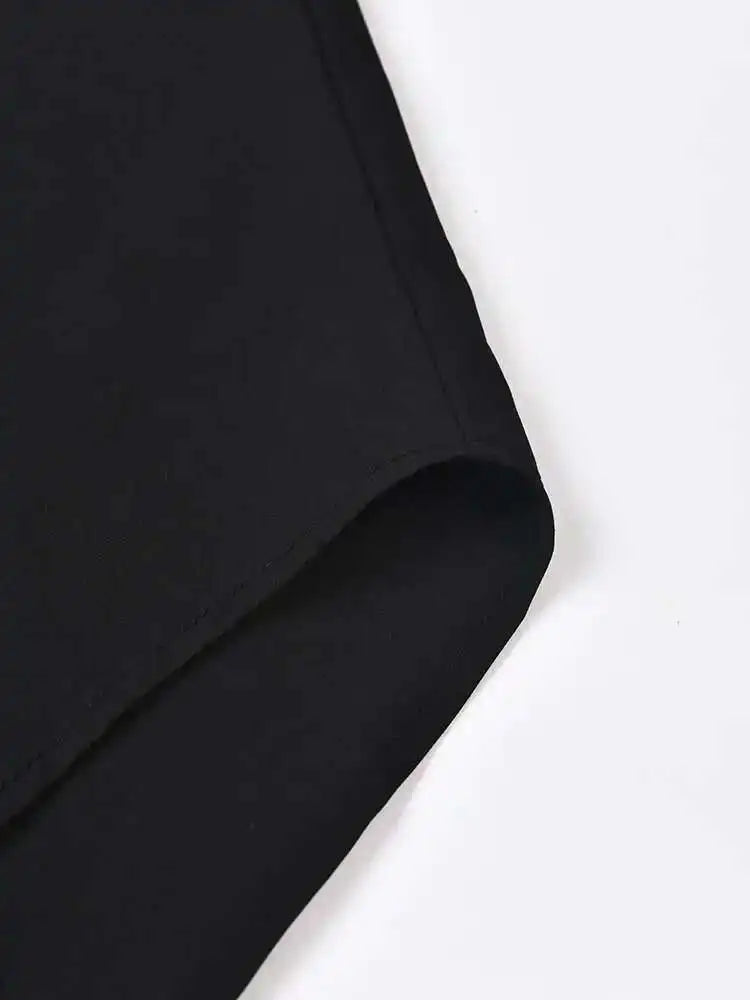 Women Black Zipper Irregular Big Size Blouse New Lapel Long Sleeve Loose Fit Shirt Fashion Spring Autumn 2025 1DF743301