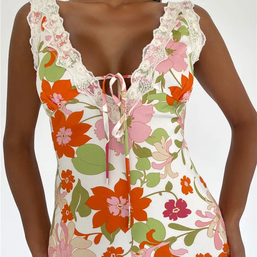 Load image into Gallery viewer, Floral Print Backless Maxi Dress For Women 2023 New V Neck Sleeveless Bodycon Long Dresses Ladies Elegant Sexy Dress
