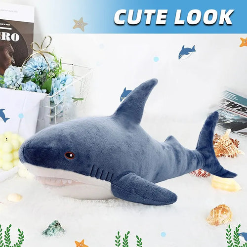 Load image into Gallery viewer, 30cm Blue Shark Stuffed Plush Doll Soft Cute Cartoon Animal Reading Pillow Cushion Ocean Decoration Toy Children Birthday Gifts
