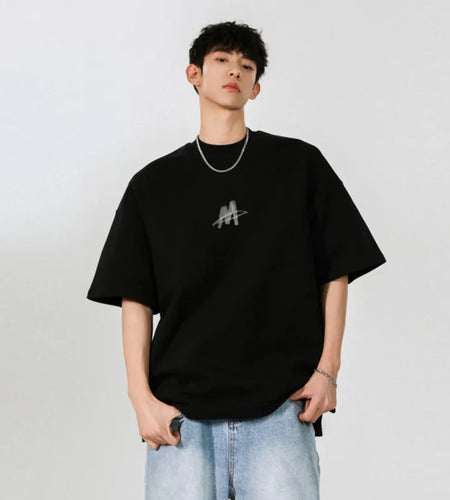 Men's T-shirts Short Sleeve New Korean Style Summer Letter Printing Design Solid Color Stylish Pullover Menwear 9W1759