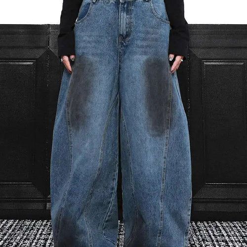 Load image into Gallery viewer, High Waist Blue Denim Vintage Shaped Long Wide Leg Jeans New Women Trousers Fashion Tide Spring Autumn 2025 1DH9388
