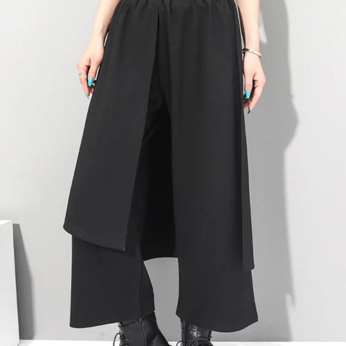 Load image into Gallery viewer, High Elastic Waist Black Irregular Long Wide Leg Trousers New Loose Fit Pants Women Fashion Tide Spring Autumn 2025 1Z289
