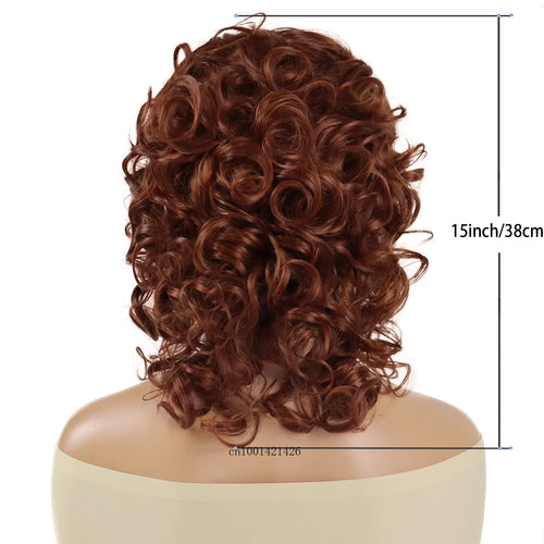 Load image into Gallery viewer, Synthetic Curly Hair Wigs for Women Natural Wig with Bangs Short Haircuts Shoulder Length Brown,Auburn,Black Wig Mother
