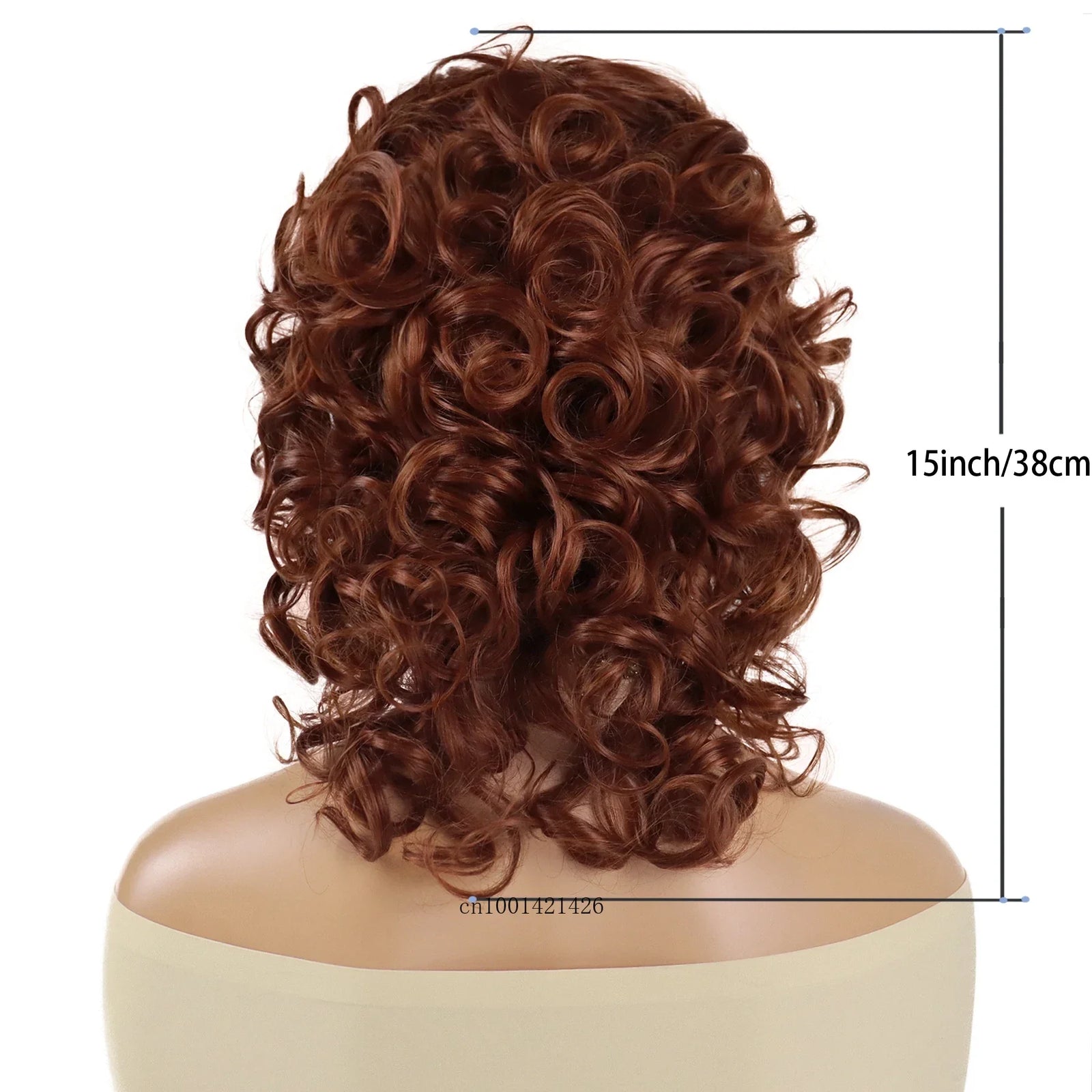 Synthetic Curly Hair Wigs for Women Natural Wig with Bangs Short Haircuts Shoulder Length Brown,Auburn,Black Wig Mother