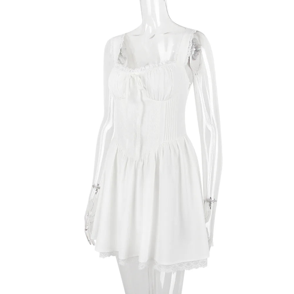 Elegant Spaghetti Strap Backless Sexy Mini Dress For Women Fashion Strapless Backless A-line Bodycon Club Party Dress