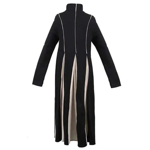 Load image into Gallery viewer, Women Black White Contrast Color Long Dress New Turtleneck Long Sleeve Loose Fit Fashion Tide Autumn Winter 2025  1DD2153
