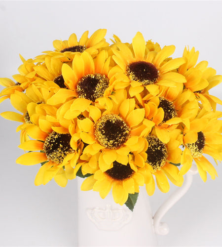 Silk Decorative Sunflower Bouquet-home accent-wanahavit-7 heads big-wanahavit