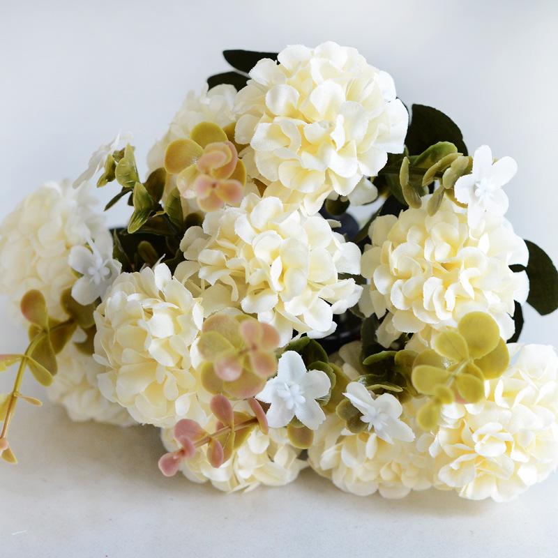 10 Head Artificial Ball Chrysanthemum Silk Flower-home accent-wanahavit-White-wanahavit