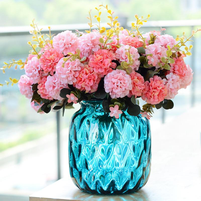 10 Head Artificial Ball Chrysanthemum Silk Flower-home accent-wanahavit-Pink-wanahavit