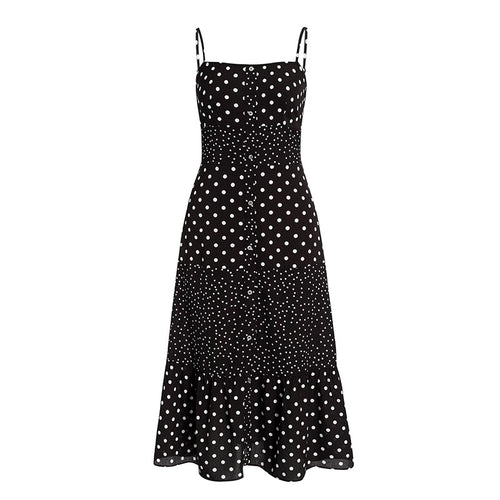 Load image into Gallery viewer, Polka Dot Casual Sleeveless Buttons Female Overalls Summer Maxi Dress
