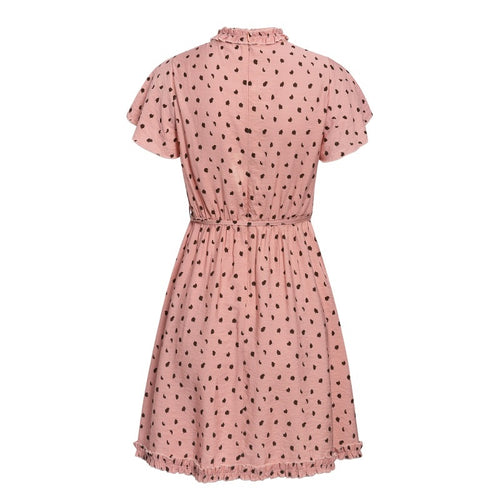 Load image into Gallery viewer, Elegant Leopard Print Linen Short Sleeve Lace Up A-line Spring Summer Ruffle Mini Dress
