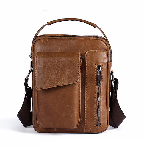 Load image into Gallery viewer, Genuine Leather Flap Leather Cover Shoulder Bag-men-wanahavit-8211brown-wanahavit
