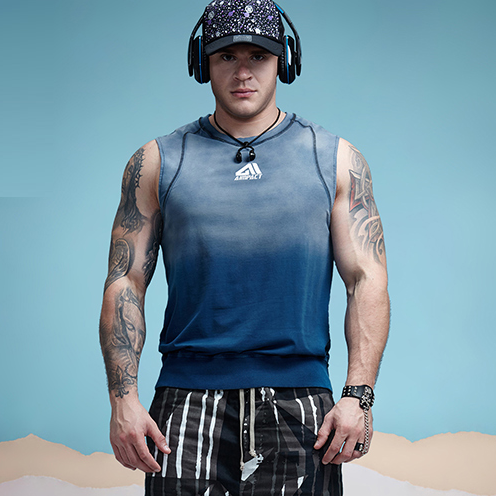 Load image into Gallery viewer, Gradient Colored Workout Sleeveless Shirt-men fashion &amp; fitness-wanahavit-Blue-M-wanahavit
