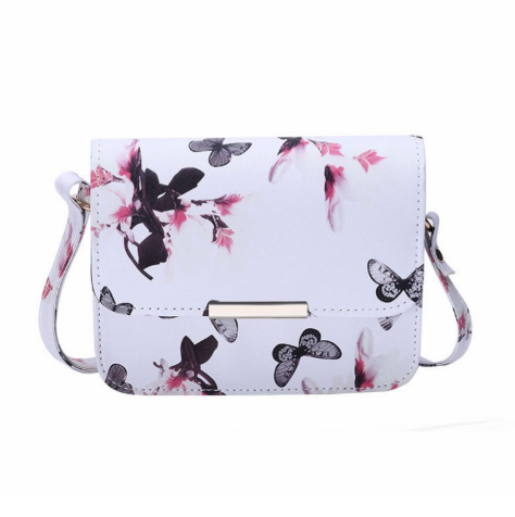 Luxury Retro PU Leather Shoulder Bag with Flower and Butterfly Printed-women-wanahavit-White-Mini(Max Length<20cm)-wanahavit