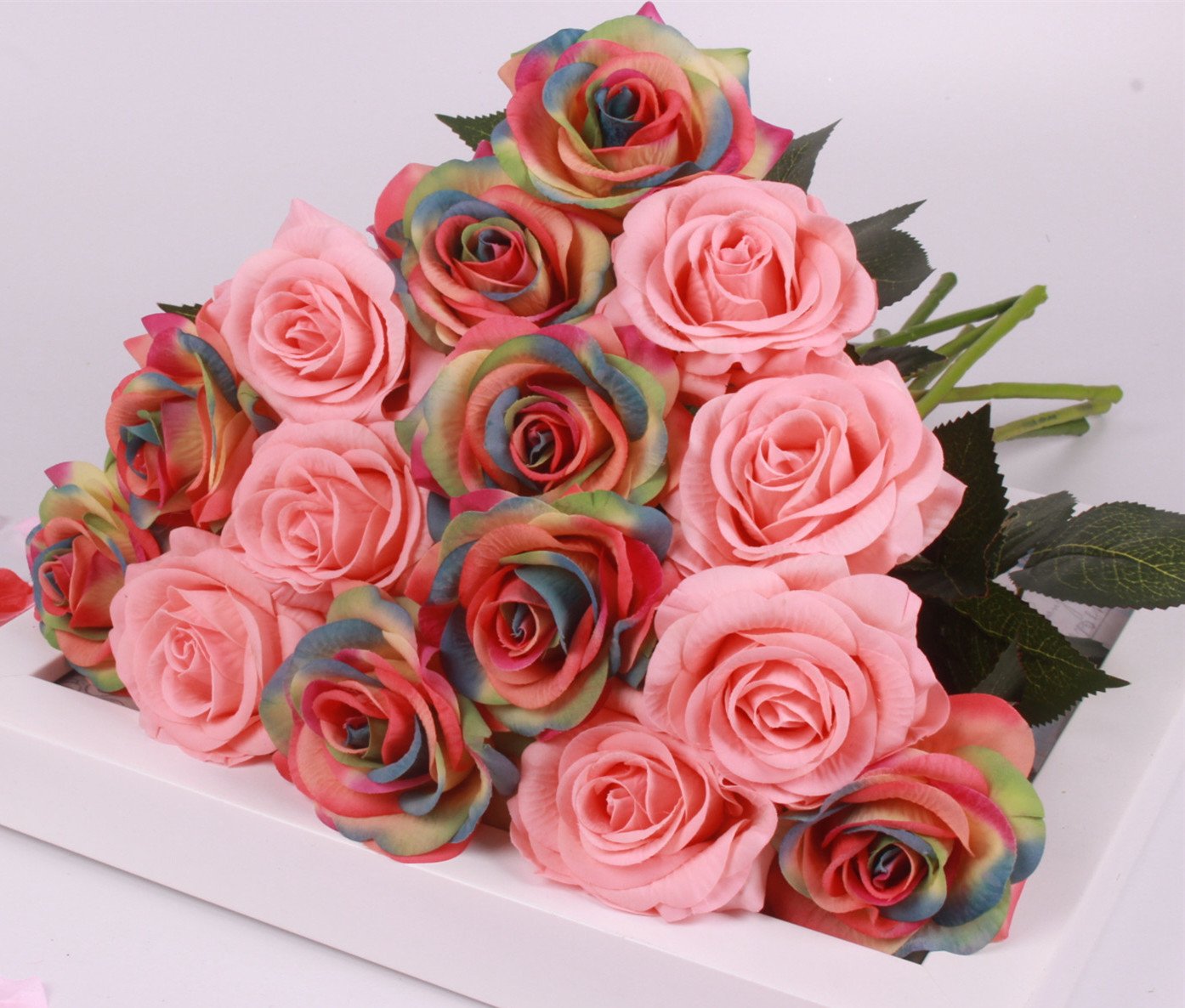 15pcs Realistic Artificial Rose Bouquet-home accent-wanahavit-pink five colors-wanahavit