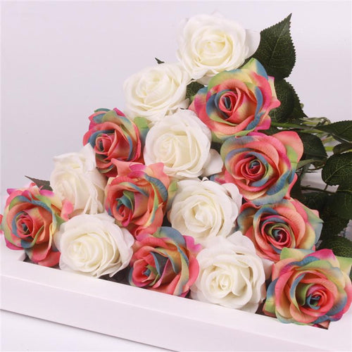 Load image into Gallery viewer, 15pcs Realistic Artificial Rose Bouquet-home accent-wanahavit-white five colors-wanahavit
