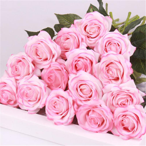 Load image into Gallery viewer, 15pcs Realistic Artificial Rose Bouquet-home accent-wanahavit-light pink A-wanahavit
