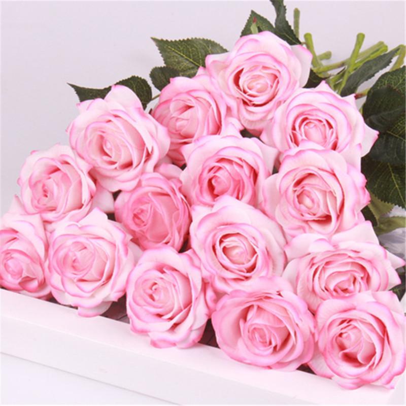 15pcs Realistic Artificial Rose Bouquet-home accent-wanahavit-light pink A-wanahavit