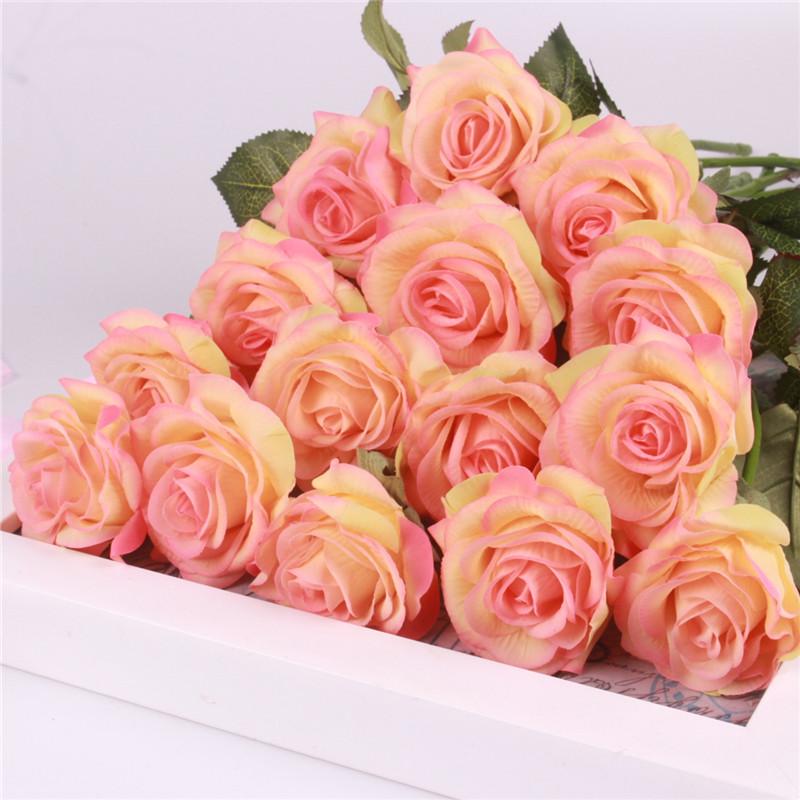 15pcs Realistic Artificial Rose Bouquet-home accent-wanahavit-chanmpange pink-wanahavit