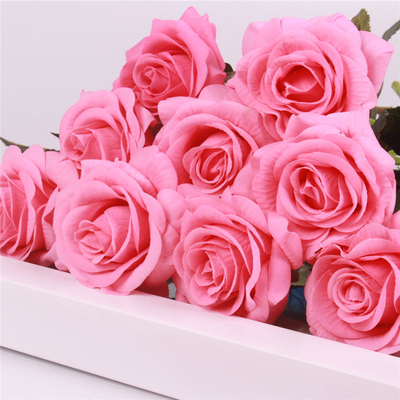 15pcs Realistic Artificial Rose Bouquet-home accent-wanahavit-pink-wanahavit