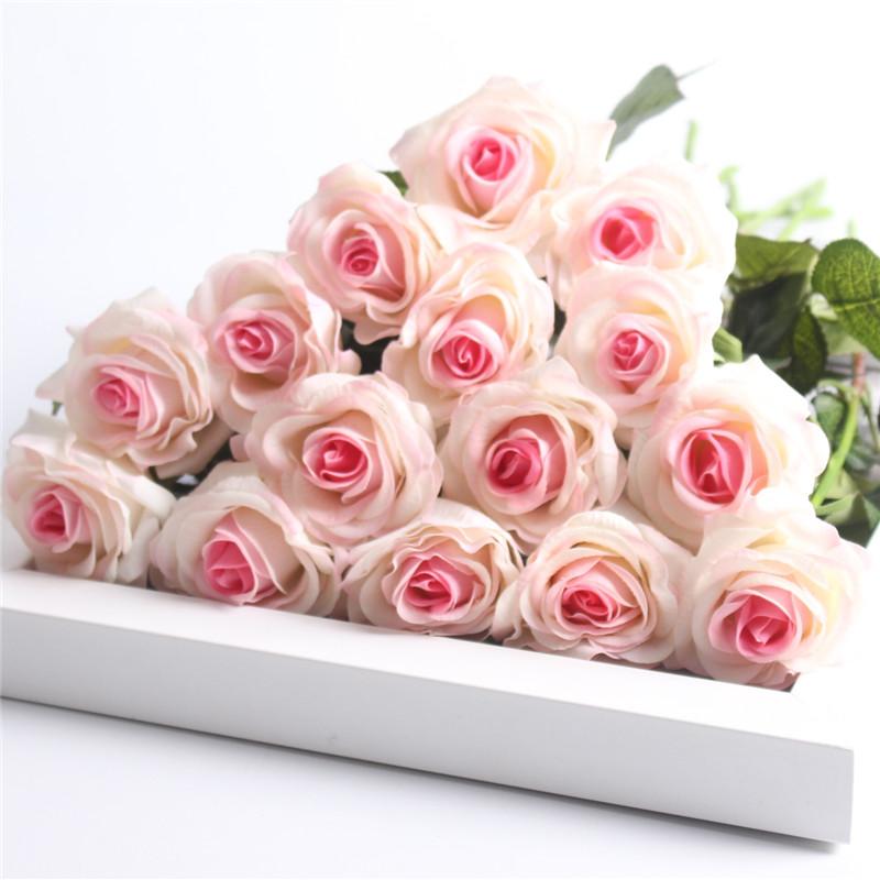 15pcs Realistic Artificial Rose Bouquet-home accent-wanahavit-light pink B-wanahavit