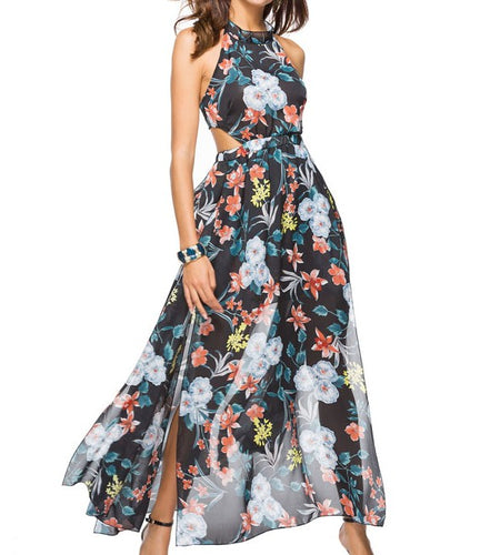 Backless Floral Printed Chiffon Maxi Long Dress-women-wanahavit-1-M-wanahavit