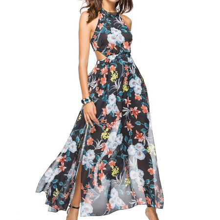 Backless Floral Printed Chiffon Maxi Long Dress-women-wanahavit-1-XL-wanahavit