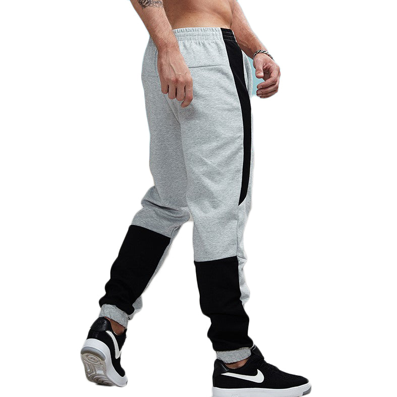 Thick Striped Patchwork Jogger Pants-men fashion & fitness-wanahavit-Gray-S-wanahavit