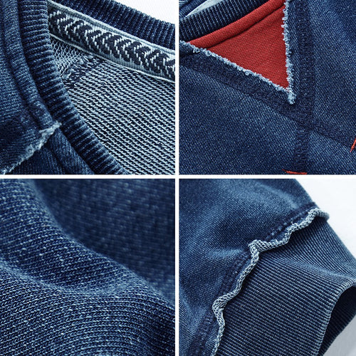 Load image into Gallery viewer, Denim Cotton Pullover Long Sleeve Sweatshirt-men fashion &amp; fitness-wanahavit-DenimBlue-M-wanahavit
