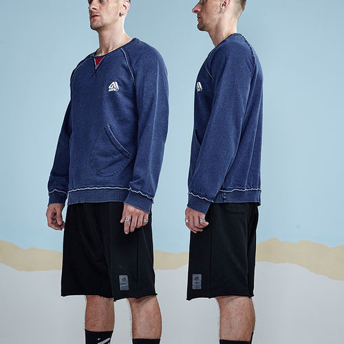 Load image into Gallery viewer, Denim Cotton Pullover Long Sleeve Sweatshirt-men fashion &amp; fitness-wanahavit-DenimBlue-M-wanahavit
