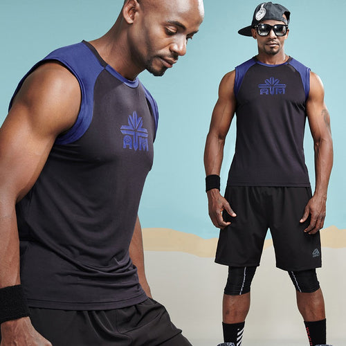 Load image into Gallery viewer, USA Star and Stripes Printed Sleeveless Shirt-men fitness-wanahavit-BlackBlue-L-wanahavit

